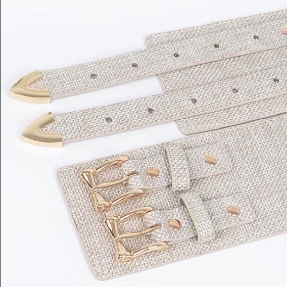 Natural Linen Stretch Corset Waist Statement Belt - Picture 4 of 6